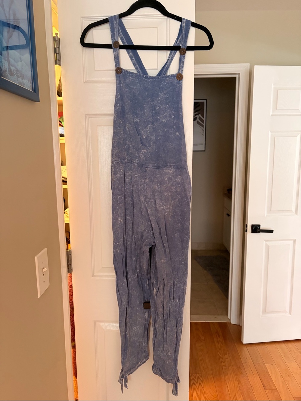 Women’s Blue Tie-Dye Overalls One-Piece